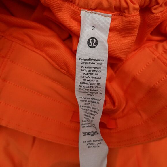 New Lululemon Size 2 Hotty Hot Shorts High Rise HR 4” Lined LITO Lit Orange - Picture 8 of 10